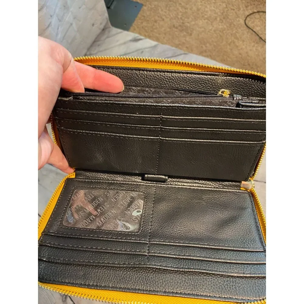 Steve Madden Wristlet/Wallet Like New Mustard Colored Zipper Close